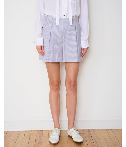 The Ivy Short - Navy Pinstripe